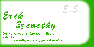 erik szemethy business card